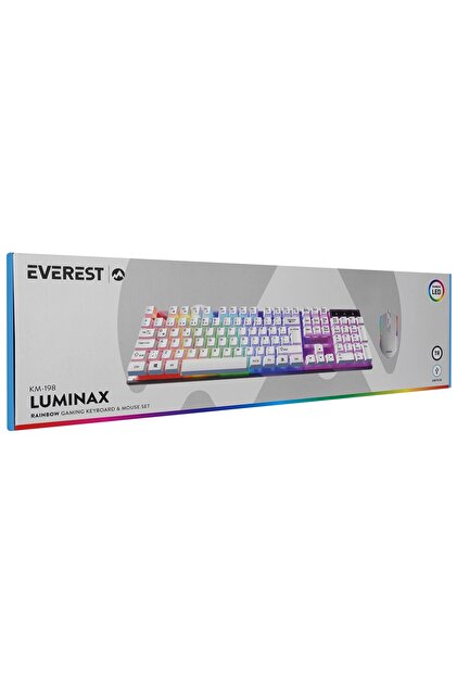 Everest Klavye Mouse Set Oyuncu Gökkuşağı Aydınlatmalı KM-198