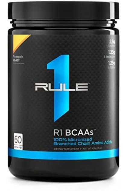 Rule1 1 BCAA's Pineapple Blast 100% Micronized Branched Chain Amino Acids | Dietary Supplement - 60