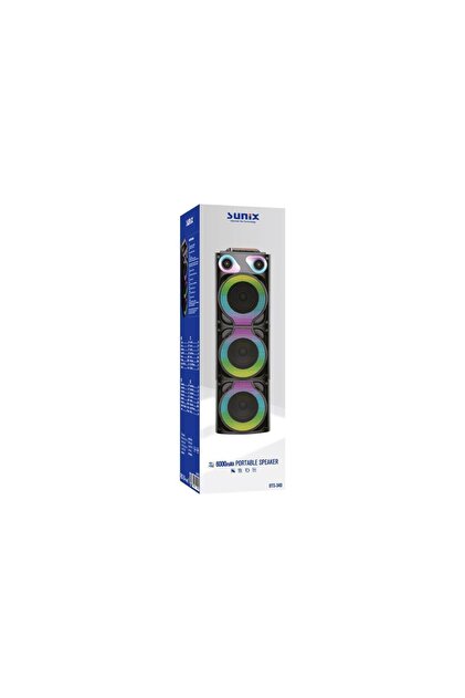 Sunix 10w 6000 Mah Ledli Taşınabilir Bluetooth Hoparlör Bts-340