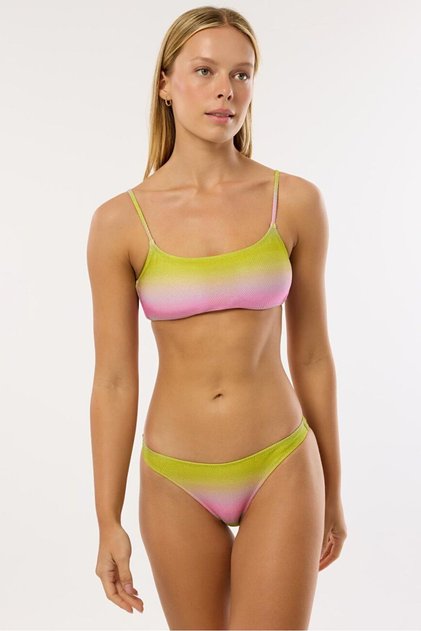 4636 Yellow Pink Glitter Bikini Set