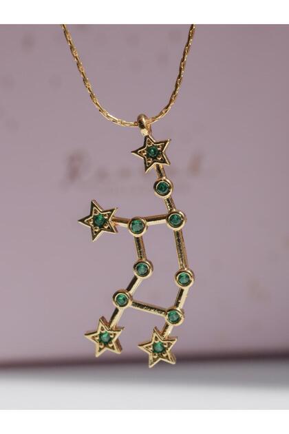 Horoscope Star Map Birth Month Stone Necklace-Virgo
