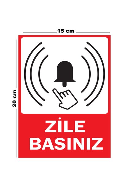 Press the Metal Bell 15cm X 20cm Warning Sign Directional Sign