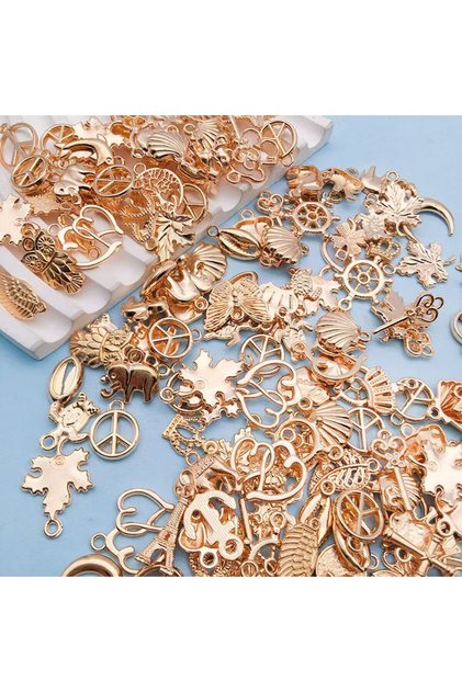50pcs 20/30/50pcs Alloy KC Golden Fashion Charms Various Mixed Pendants for DIY Bracelet Necklace Je