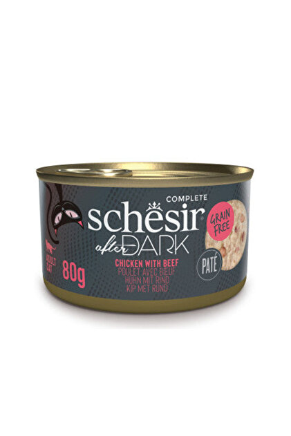 Schesir New After Dark Whfood In Broth Cat Chicken-Beef 80g can