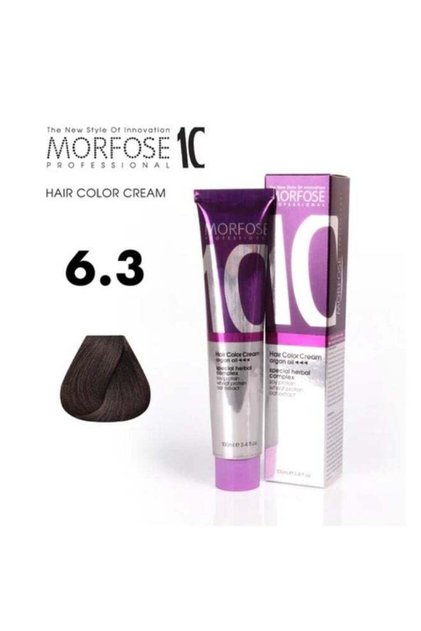Morfose 10 Hair Color Cream with Argan Oil - Dark Golden Blonde (6.3), 100ml