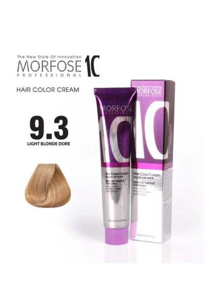 Morfose 10 Dark Golden Blonde Hair Color Cream 9.3 with Argan Oil 100ml