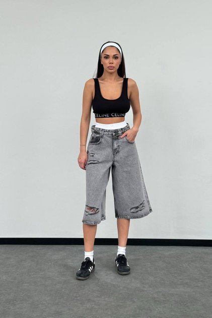 Дамски дънки Oversize сиви Arlette