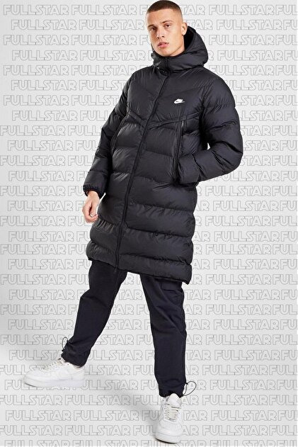 Nike Storm Fit Primaloft Filled Full Zip Black Parka Erkek Uzun