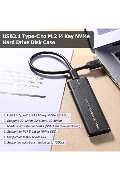 Coverzone M2 SSD Harici Okuyucu ve Yazıcı 10 Gbps Type-C Harici