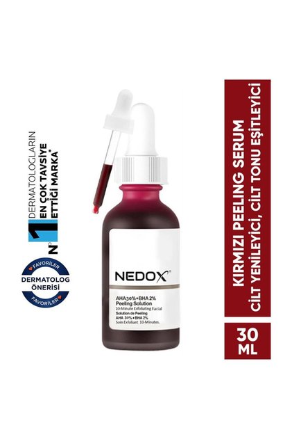 Cilt Yenileyici Cilt Tonu Eşitleyici Kırmızı Peeling Serum Aha %30 Bha %2 Ph % 3.5 Serum 30 ml