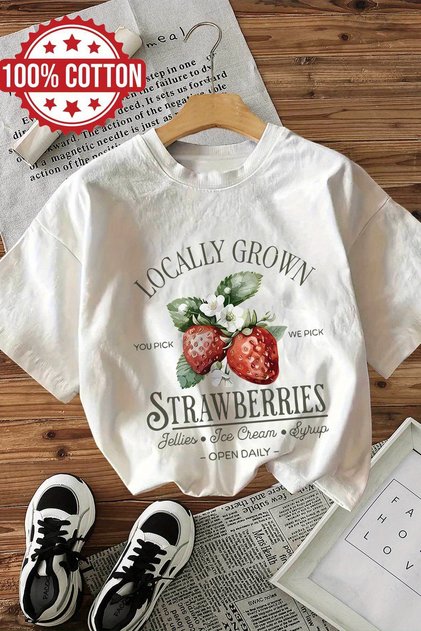 Premium Strawberry Printed Trend T-Shirt 23615