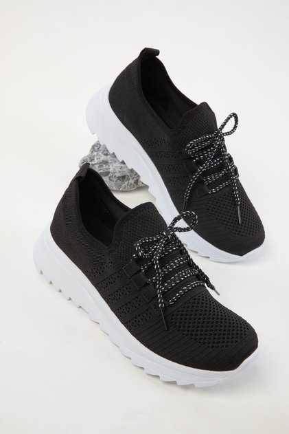 Schwarz-weißer Damen-Sneaker 19118