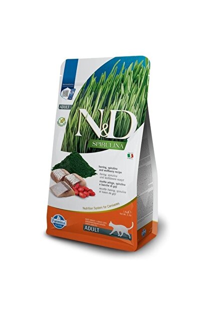 N & D Spirulina Ringa Balıklı Tahılsız Yetişkin Kedi Maması 1,5kg