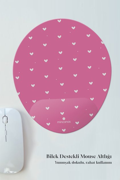 Kalpli Renkli Desenli Bilek Destekli Oval Mouse Pad Mouse Altlığı