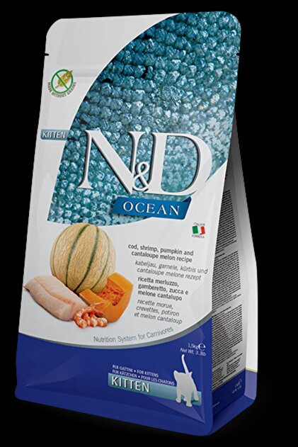 Ocean 1,5 Kg Yavru Kedi Maması, Morina Balığı, Karides, Balkabağı, Ve Kavun
