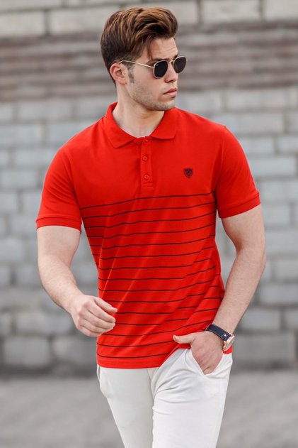 Red Polo Neck Men's T-Shirt 5238