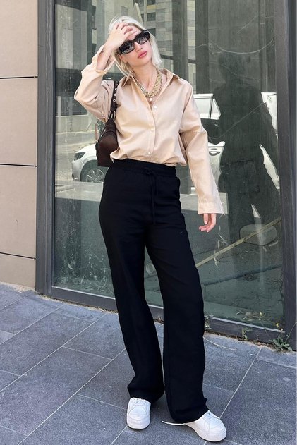 Mad Girls bež oversize košulja Mg1369