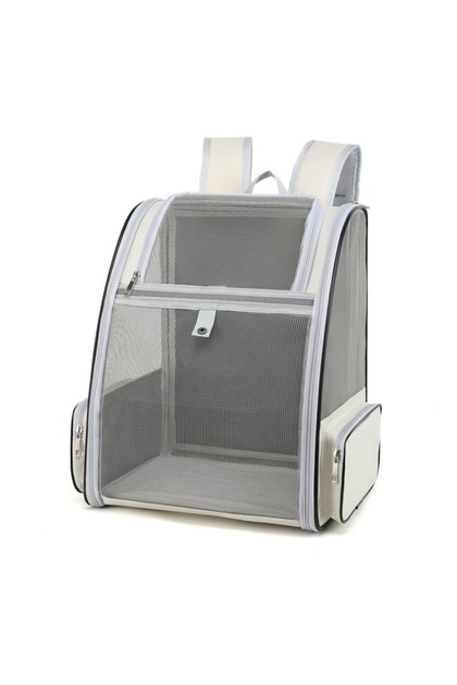 Beige Pet Cat Carrier Bag Outdoor Travel Backpack for Cats Small Dogs Breathable Cat Carrying Bag Su