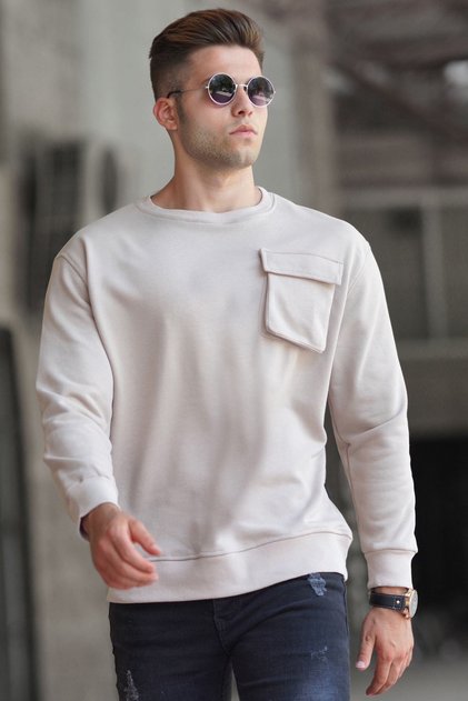 Beige Crew Neck Sweatshirt 5320