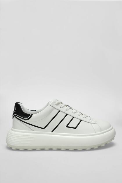 Harold White Men's Genuine Leather Sports Shoes