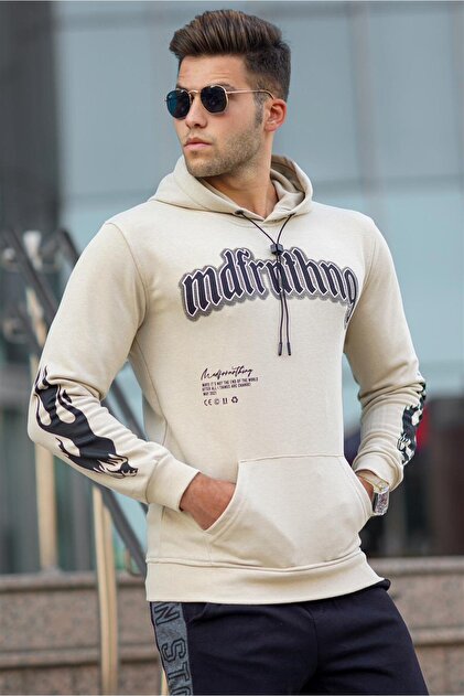 Beige Printed Men's Sweatshirt 5312