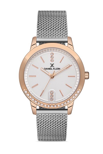 New Model Rose/Metallic Wicker Bracelet Women Wrist Watch