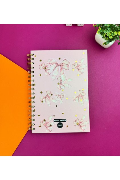 Talking Agenda with Gold Gilded Bow Design
