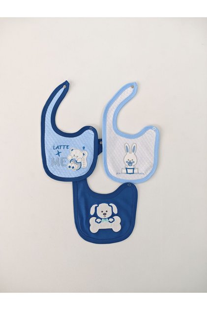 100% Cotton 3-Piece Baby Boy Bib Collar Baby Bib Double Layer Snaps Scarf Drool Bib