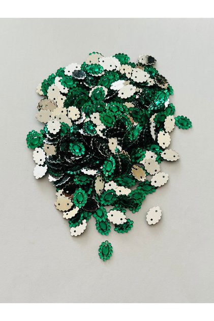 Oya, Towel, Dowry, Evening Dress Stone Look Boat Plastic Flake. 25Gr. Estimate 265 Pcs. Size: 8X12Mm.