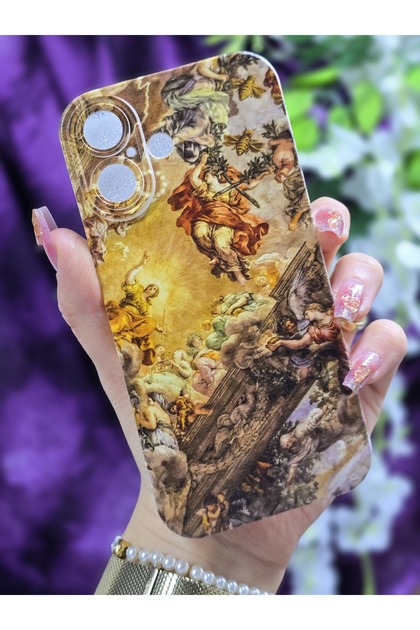iPhone 16 Uyumlu Sanatsal Desenli Silikon Şeffaf Telefon Kılıfı