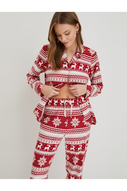 Claret Red Women's Pajama Top 4WLK50005MW
