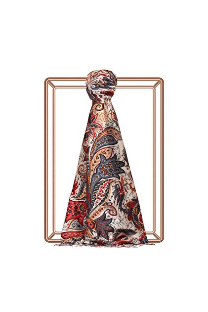 İpekevi Paisley Desenli İpek Şal 06572-Siyah