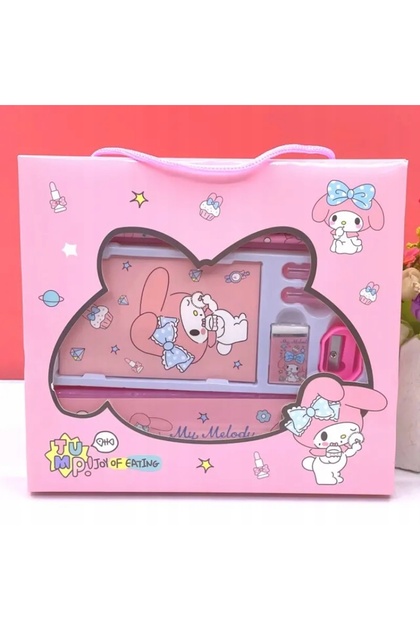 MJ TOYS Sanrio Kuromi Hello Kitty 8 Parça Kırtasiye Seti Okul seti
