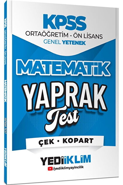 Yediiklim Yayınları 2026 KPSS Ortaöğretim Önlisans Matematik Çek