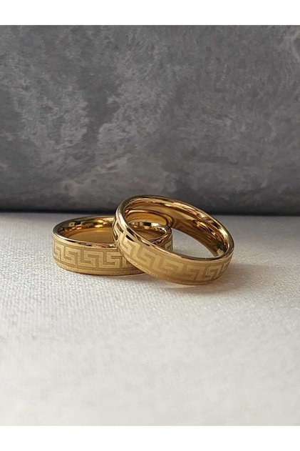 STEEL RING WEDDING GOLD 6MM