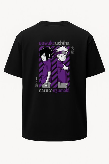 Oversize Sasuke Naruto Duo Naruto Printed Unisex T-Shirt