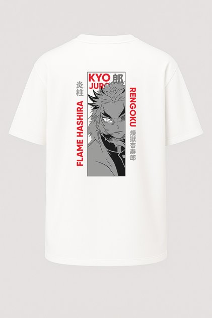 Oversize Kyojuro Rengoku Demon Slayer Printed Unisex T-Shirt
