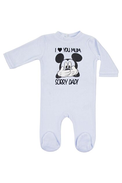 Pijama baieti intreaga- Mickey Mouse, Disney, Albastru lavanda,18 luni