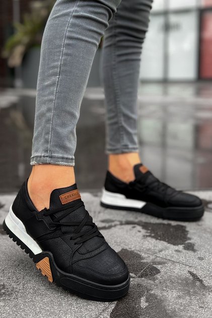 Lace-up Men's Sports Shoes Black Black