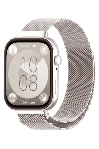 Huawei Watch Fit 3 / Fit 4 / Fit 4 Pro / Fit 5 / Fit 5 Pro Uyumlu Paslanmaz Hasır Örgü Metal Milano Kordon Strap