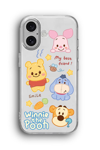 SUPER FRAME iPhone 16 Uyumlu Winnie The Pooh Desenli Silikon