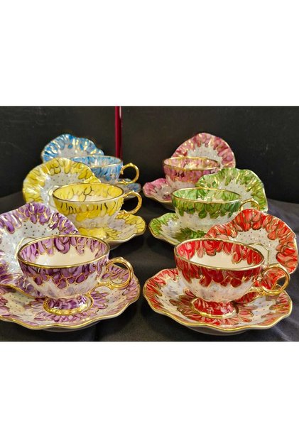 Confeti Porcelain Hand Decoration Painting Porcelain Set and Turkish Delight Bowl