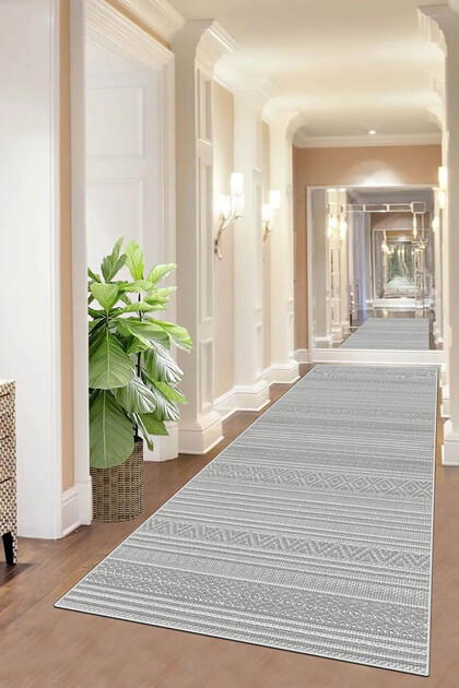 Salon Halısı Geometrik İskandinav Toz Tutmaz Dijital Baskı Yıkanabilir Kaymaz Taban 8120-