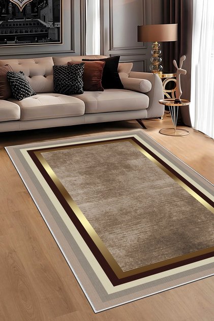 Salon Halısı Geometrik İskandinav Eskitmeli Dijital Baskı Yıkanabilir Kaymaz Taban 9022SALON