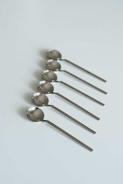 Set of 6 plain teaspoons (stainless steel)