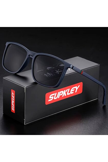 Ochelari de Soare Unisex Ramă Albastru Închis Brațe Texturate Lentile UV400 SG012