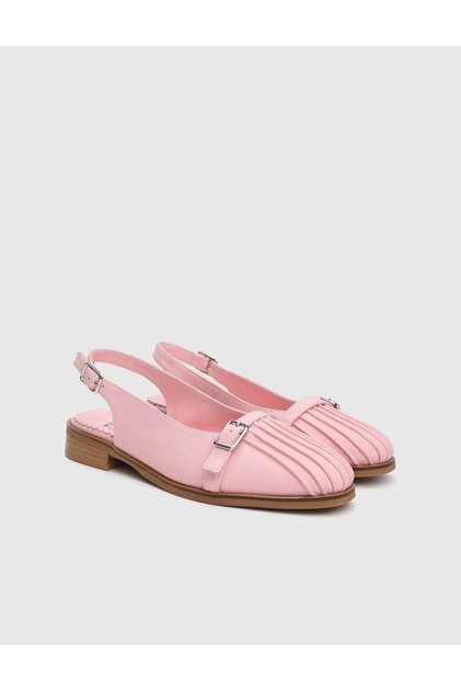 Jodie Hakiki Deri Pembe Kadın Sandalet