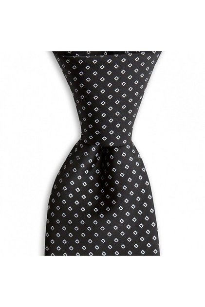 Black Patterned 8 cm Wide Tie