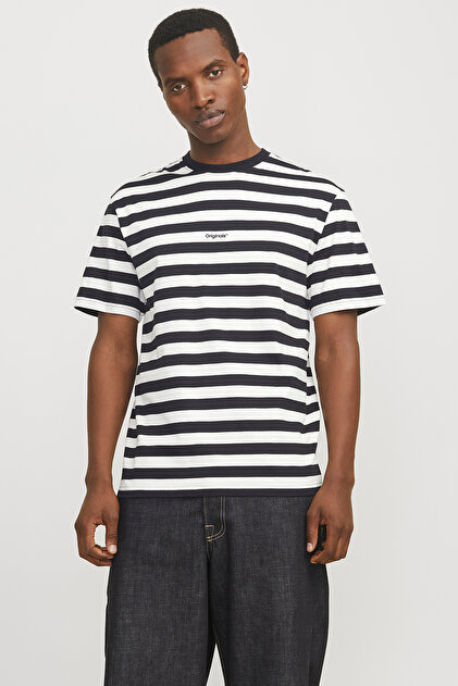 Jack & Jones Jorvesterbro Newton Strıpe Tee Ss Cn Siyah Erkek T