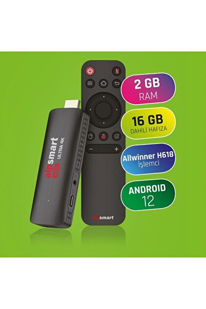 ALPSMART AS-515 ANDROID 12 STICK 2GB RAM 16 GB HAFIZA TV BOX